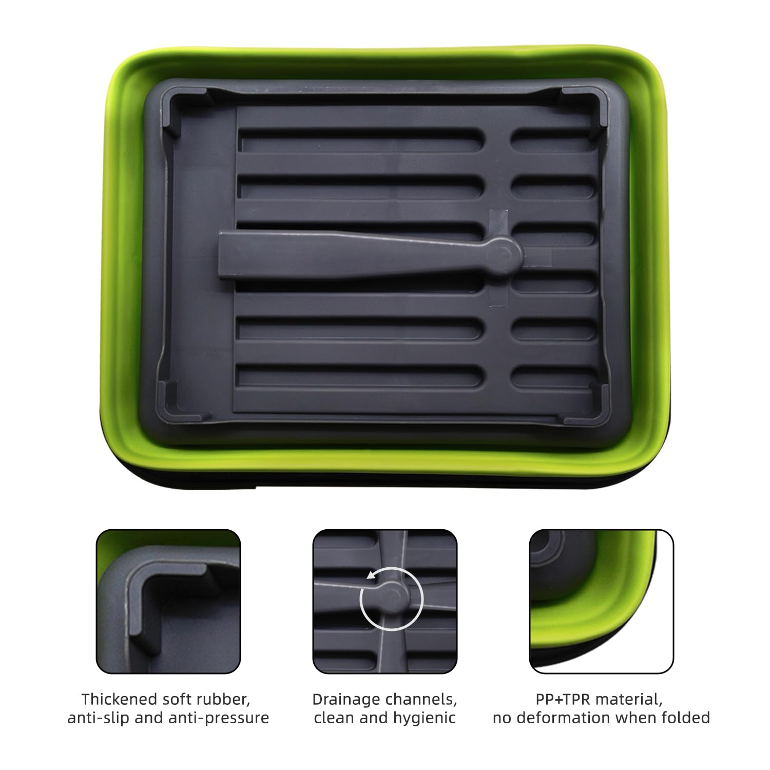 Scolapiatti Pieghevole THANSTAR – Salvaspazio Portatile Per Cucina, Asciugatura Rapida, Per Camper, Roulotte E Campeggio, In Materiale Alimentare, Antiruggine