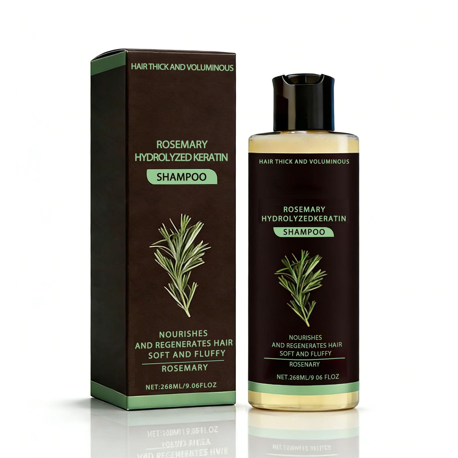 2026 New Rosemary Hair Growth Shampoo, Hydrolyzed Keratin Shampoo, Natural Thickening & Strengthening for Hair & Hair Growth(268ml)