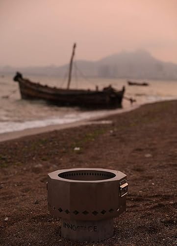 Miniatura 40 de Fogata patentada sin humo para exteriores, chispa de pellets de madera con bolsa de transporte portátil, parrilla de acero inoxidable, estufa
