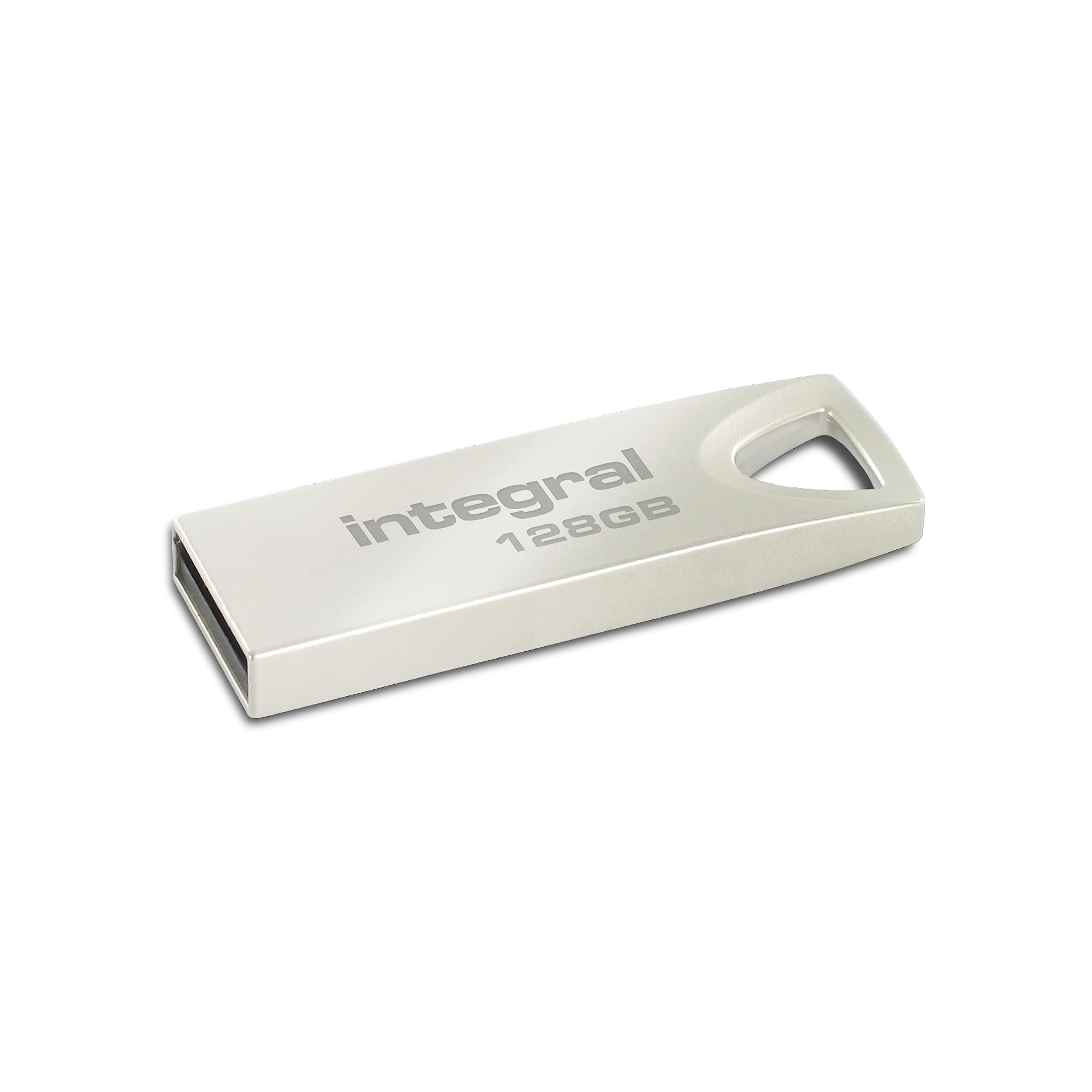 Integral128GB USB Memory 2.0 Flash Drive Arc with metal casing for keyring, a stylish and elegant solution to transfer and back-up your files