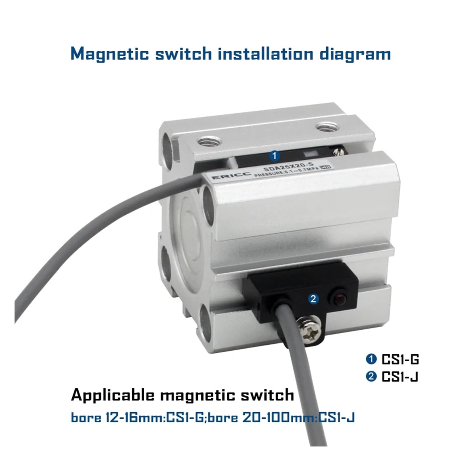 Cilindro Pneumatico, Serie 40 Mm Pneumatic Compact Air - Foto 11