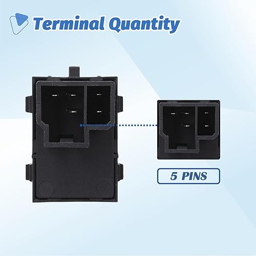 Miniatura 4 de Interruptor de ventana de pasajero, botón de control de puerta compatible con Dodge Ram 2002-2009DurangoDakotaIntrepidStratus, Jeep Cherokee,