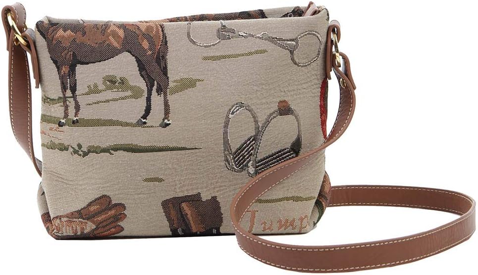 Signare Tapestry Crossbody Bag Shoulder Purse for Women In Horse Design (XB02-HOR)