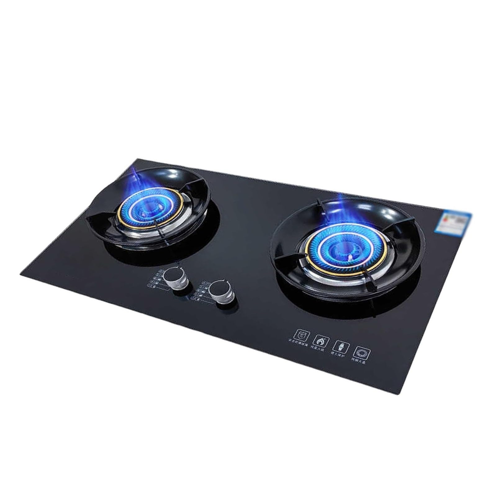 THEGA Cocina De Gas De 2 Quemadores, 5,2 KW, Empotrada, Encimera, Encendido Automático con Protección contra Llamas, Accesorios para Cocinar Y Acampar(LPG)