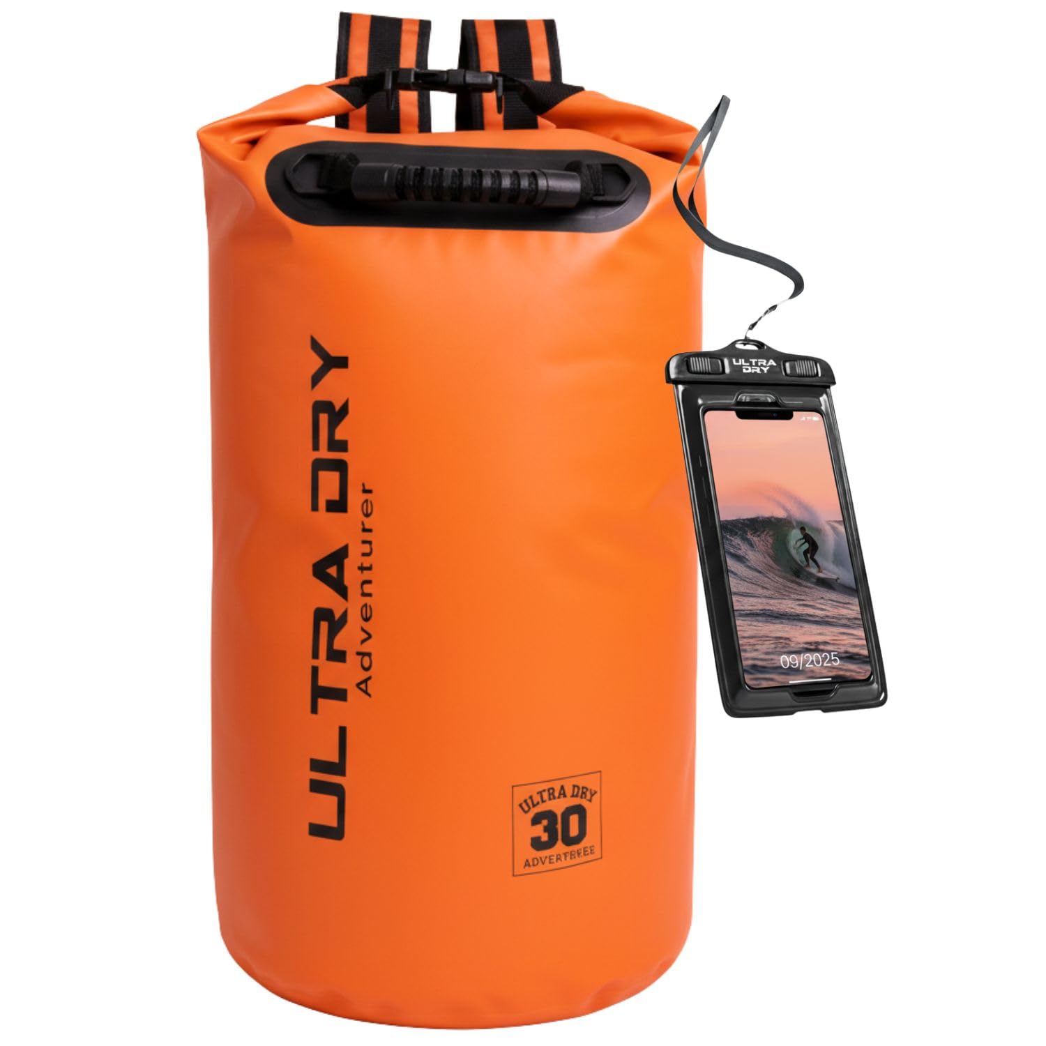 Ultra Dry Adventurer Premium Waterproof Bag, Sack with Phone Dry Bag and Long Adjustable Shoulder Strap Included, Perfect for Kayaking/Boating/Canoeing/Fishing/Rafting/Swimming/Camping/Snowboarding