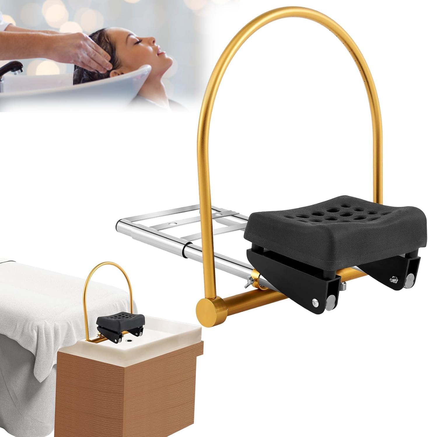 Stojak do cyrkulacji wody Head Spa z zestawem poduszek, szampon pod prysznic do salonu fryzjerskiego, akcesoria do łóżek, wyposażenie salonu masażu, do salonu, pielęgnacja włosów