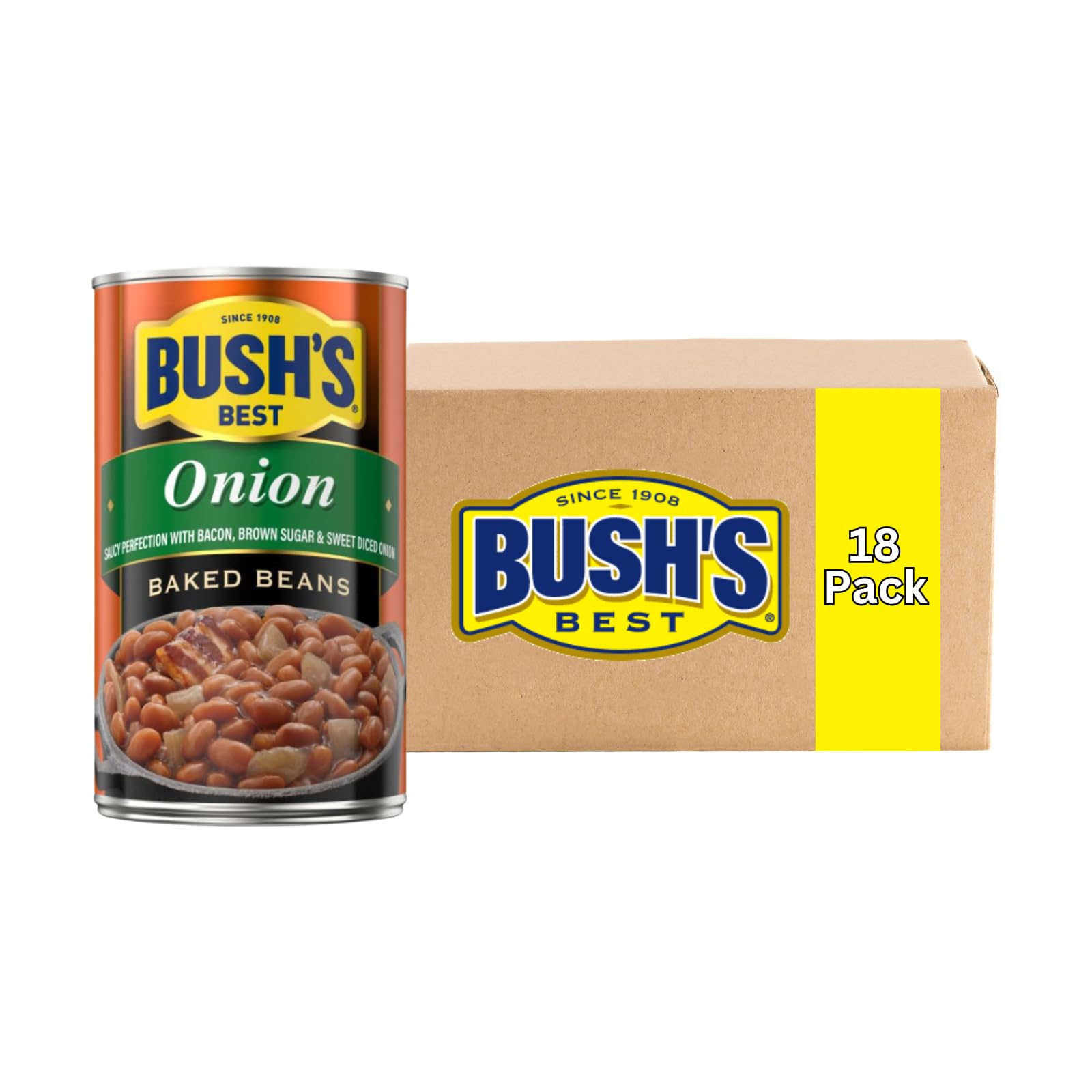 Bush's Best Onion / 28 Ounce (Pack of 18) / 18 Baked Beans