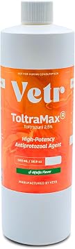 Toltrazuril 2.5% for Horses, Dogs, Cats, 500mL/16.9 Ounce, for Non-Food Chain Animals, Alfalfa