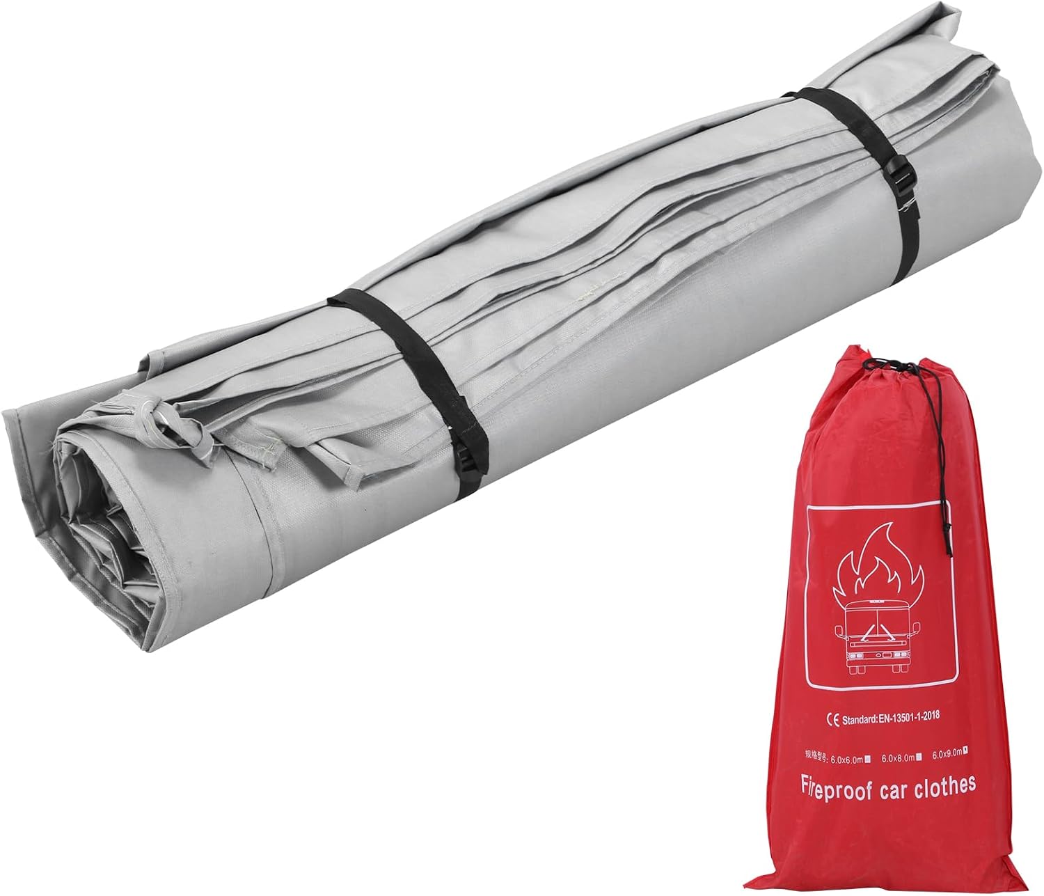 Fire Suppression Blanket Reusable High Temperature Fabric Silicone Coated for Electric & Gas Vehicles