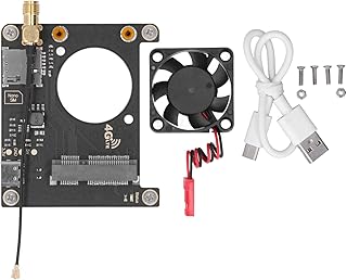 LTE 4G 3G Expansion Board for Raspberry Pi Expansion Board Module Data Transmission HAT Module with Cooling Fan for Raspberry Pi 4B 3B