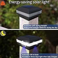 Vista 2 de Sumaote Luz solar para poste de poste, luz solar LED impermeable para exteriores para postes de madera de 4 x 4, 5 x 5, 6 x 6, luces de valla
