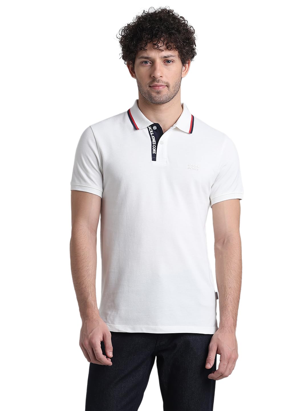 jack & jones Men Cotton Polo Collar Slim Fit T-Shirt-picture-41