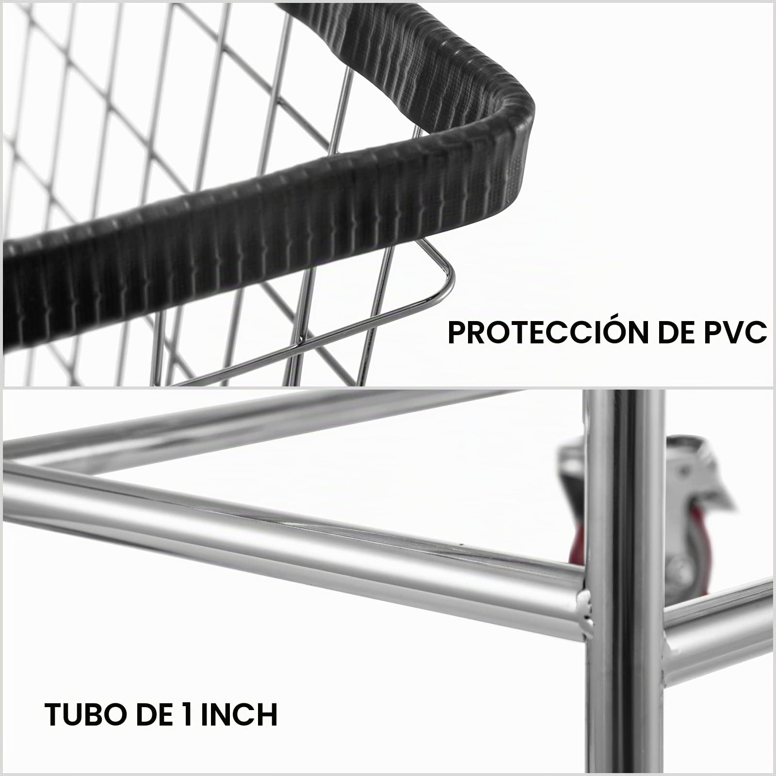 VEVOR Carro de Lavandería de Alambre, Cesta de Lavandería Móvil Comercial de 158 L, Cesta de Ropa Sucia con Estructura de Acero con Ruedas, Movimiento Suave, para Lavadero, Dormitorio, Baño