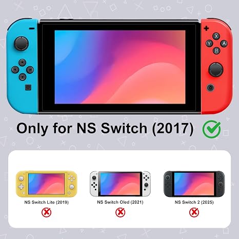 innoAura Switch Case for NS Switch (2017), Hard Shell Portable Case with 10 Game Card Holders, Shockproof Protection, Double Zippers & Mesh Pocket, Gray