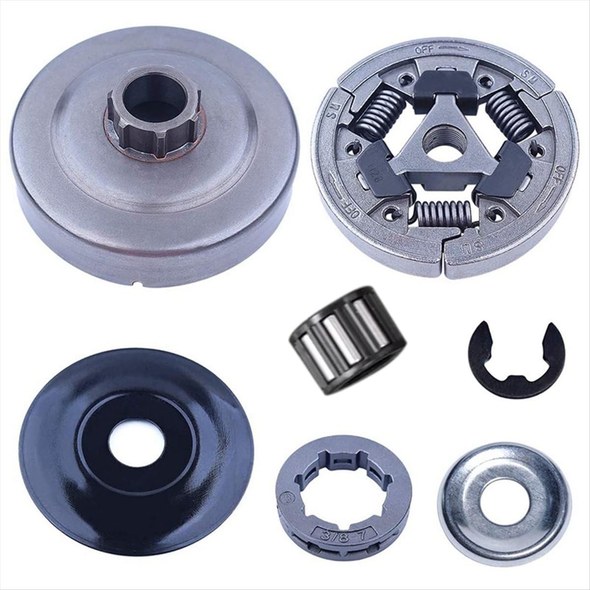 BPQiang 3/8 Clutch Drum Rim Sprocket Needle Bearing Kit for 044 046 MS440 MS460 MS461 MS441 MS361 MS362 MS362C Chainsaw