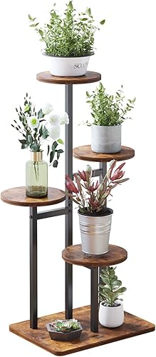 Miniatura 1 de VonDream Soporte redondo de 4 niveles para plantas de interior, soportes escalonados para plantas de interior, soporte de flores de esquina para