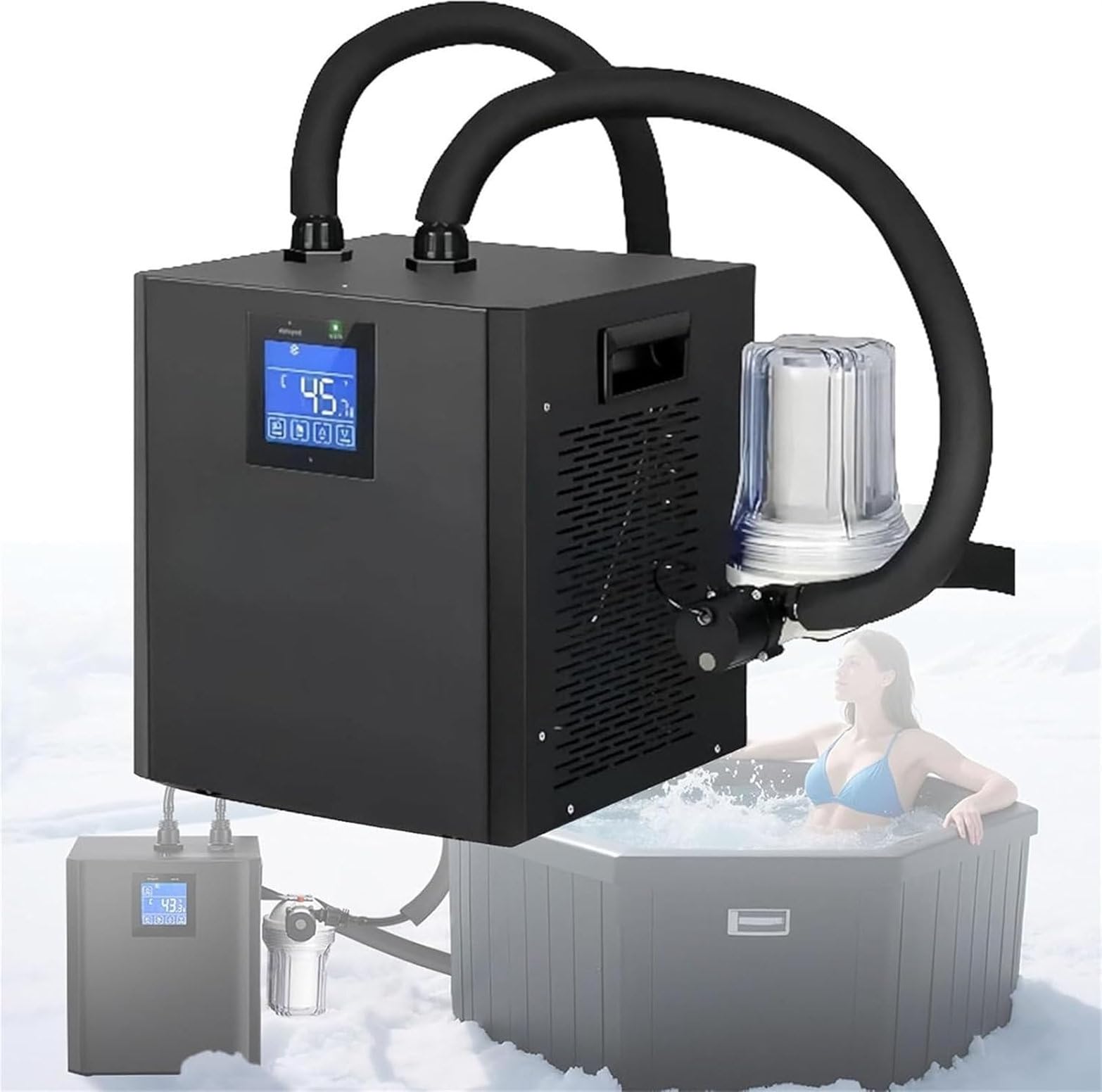GYQSSD Ice Bath Water Chiller for Cold Plunge Tubs, 300L Cold Plunge Chiller with Built-in Filter & Pump and Remote Control, Ice Bath Water Chiller Unit for Recovery Athletes