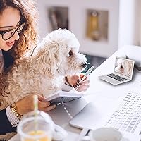 Vista 7 de ebuddy Mini casa de muñecas de juguete gato portátil pequeño espejo de computadora falso para gato (blanco)