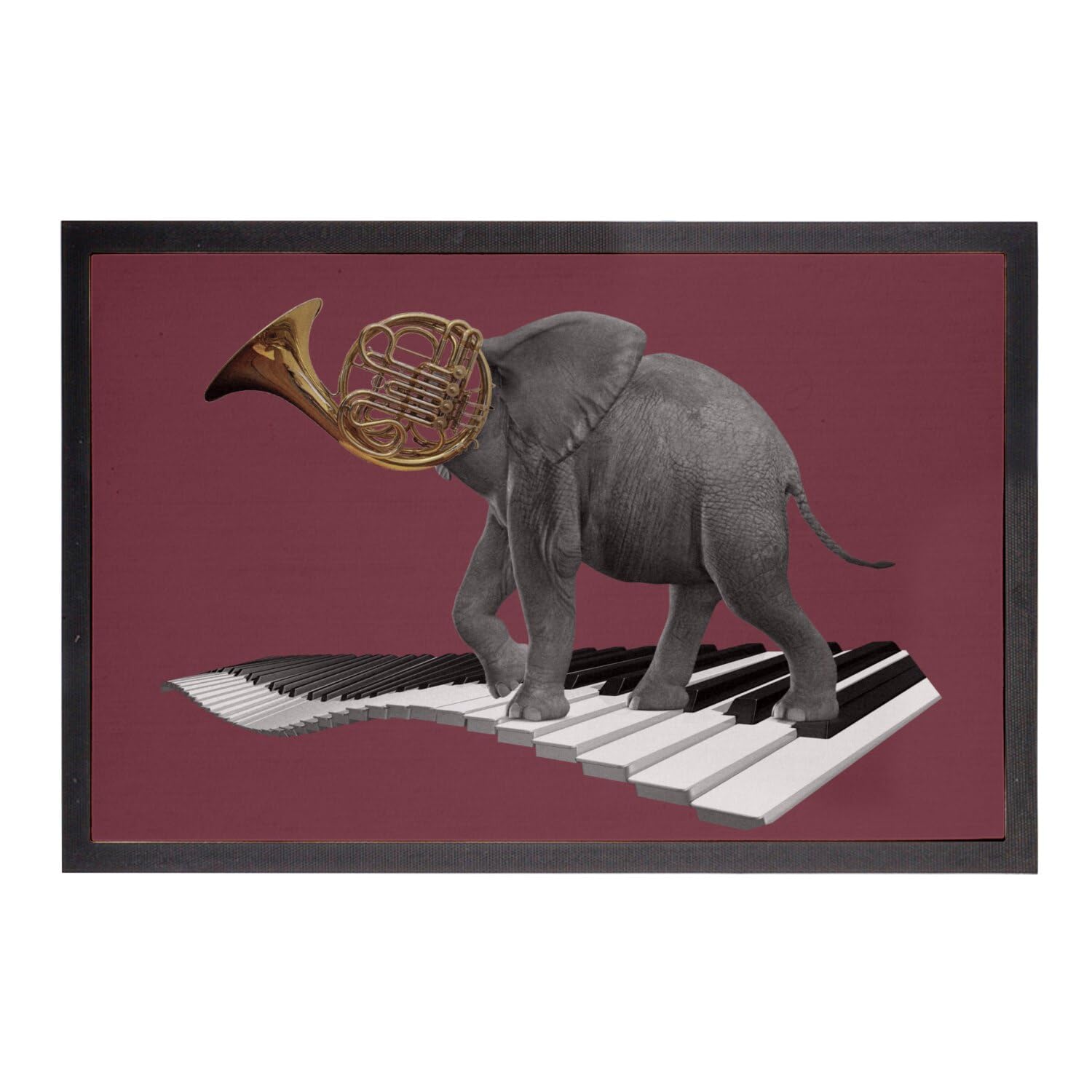 Paillasson rouge éléphant surréaliste pour égayer votre entrée de maison
