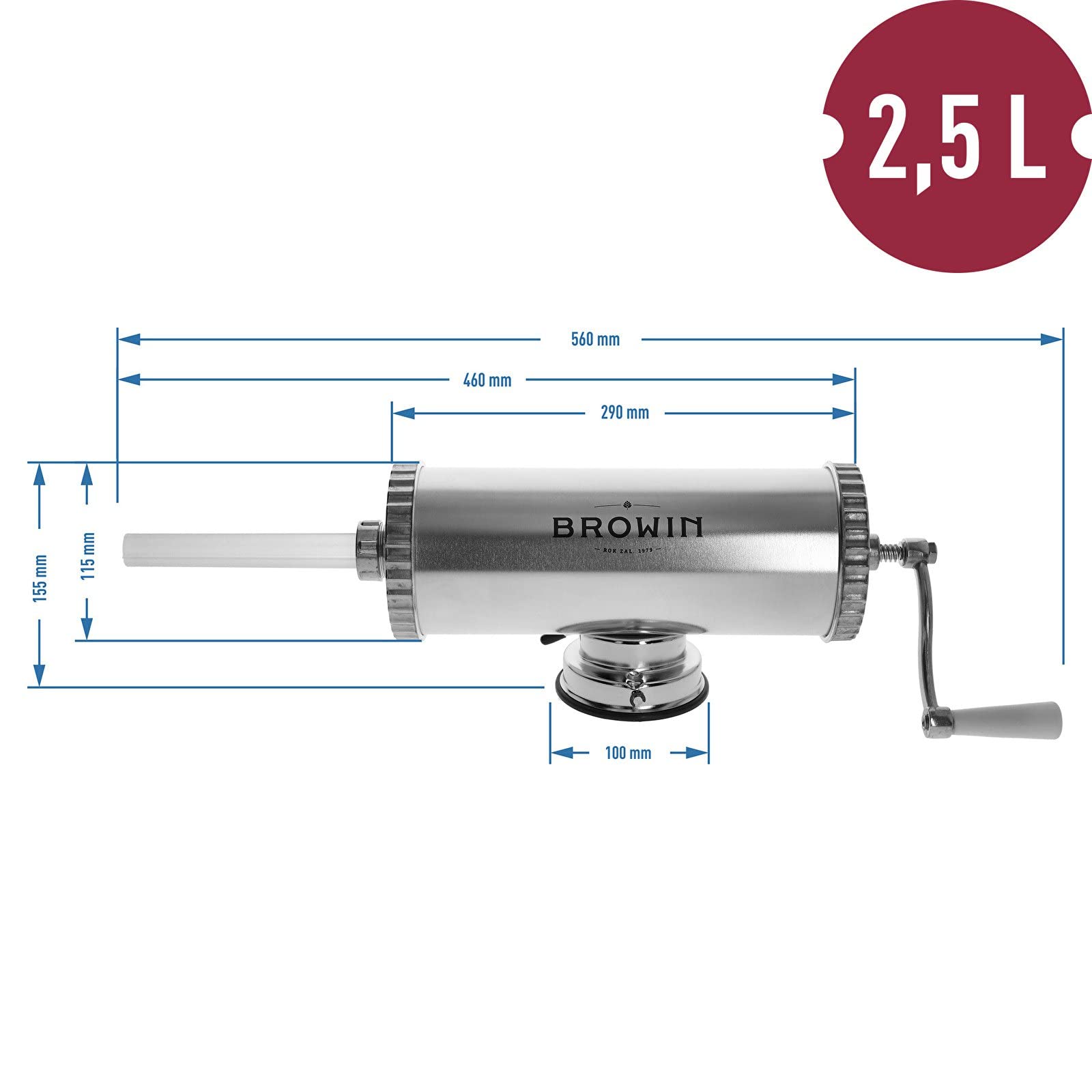 BROWIN® Manuell Wurstfüller aus Edelstahl 311020 2,5 kg – Bild 3