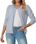GRECERELLE Cardigan pour les femmes Col d'équipage manches longues Ouvert Bouton avant Down Classic Pull à mailles Casual Loose