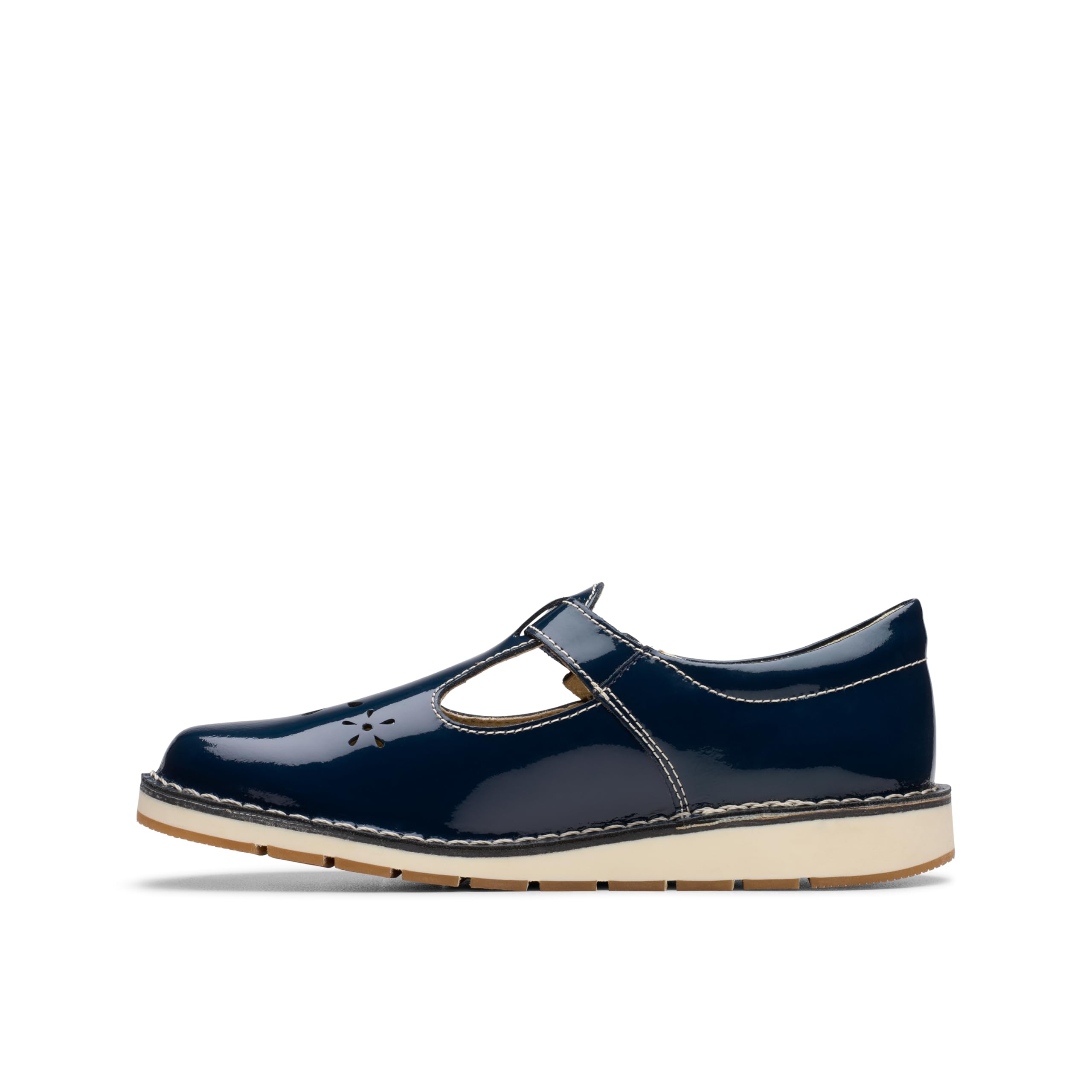 Clarks Girls Joyful Skip K. Ballet Flat, Navy Patent, 10.5 UK