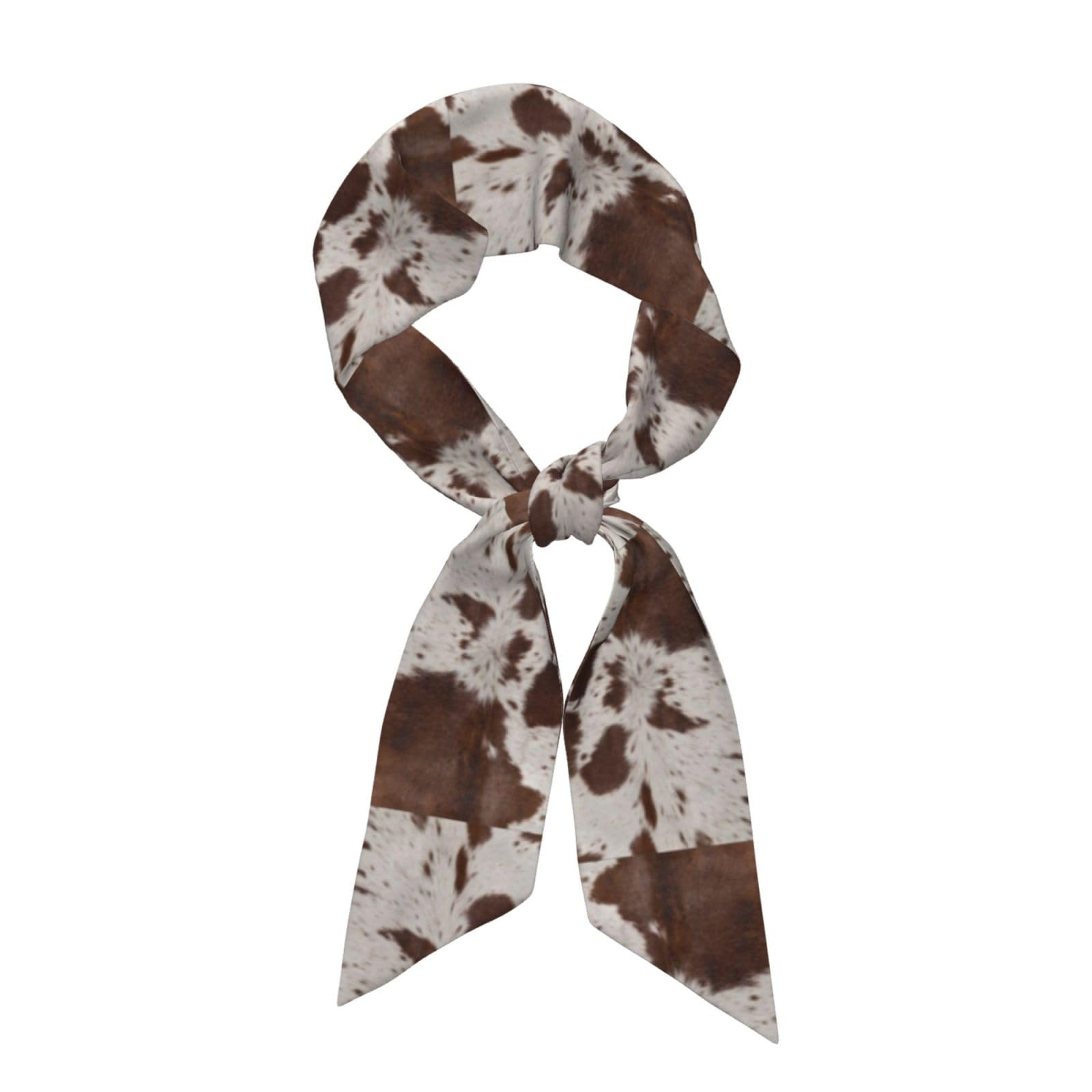 Yxdvpalne Unisex As Picture Cow Cowhide Print Neck Scarves, Kerchief Neckerchief Headband, Women's Fashion Scarf