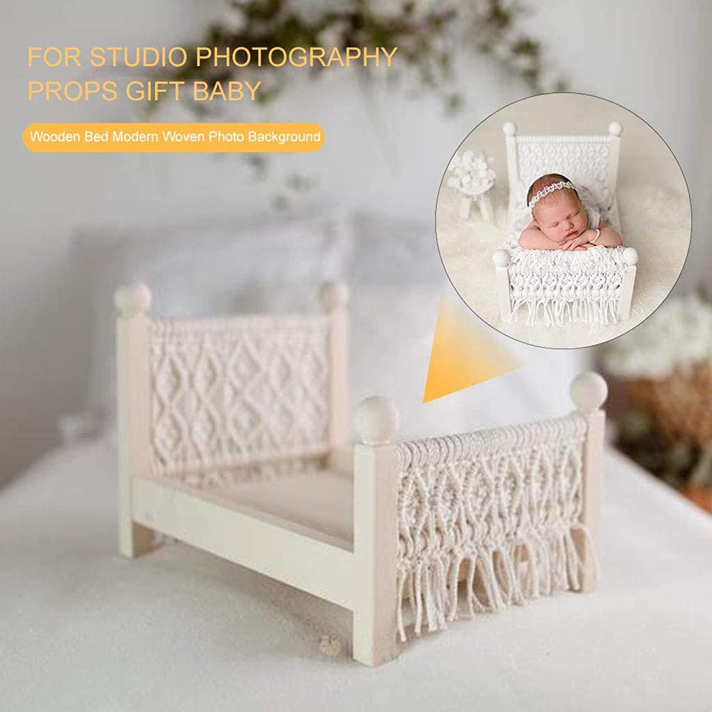 F Fityle Lit de Photographie Bébé Nouveau-né, Fait en Bois 46x26x30cm, Accessoire pour Atelier Photo