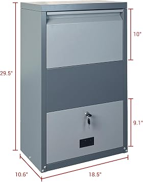 Package Delivery Box & Parcel Drop Box, Wall-Mounted Anti-Theft