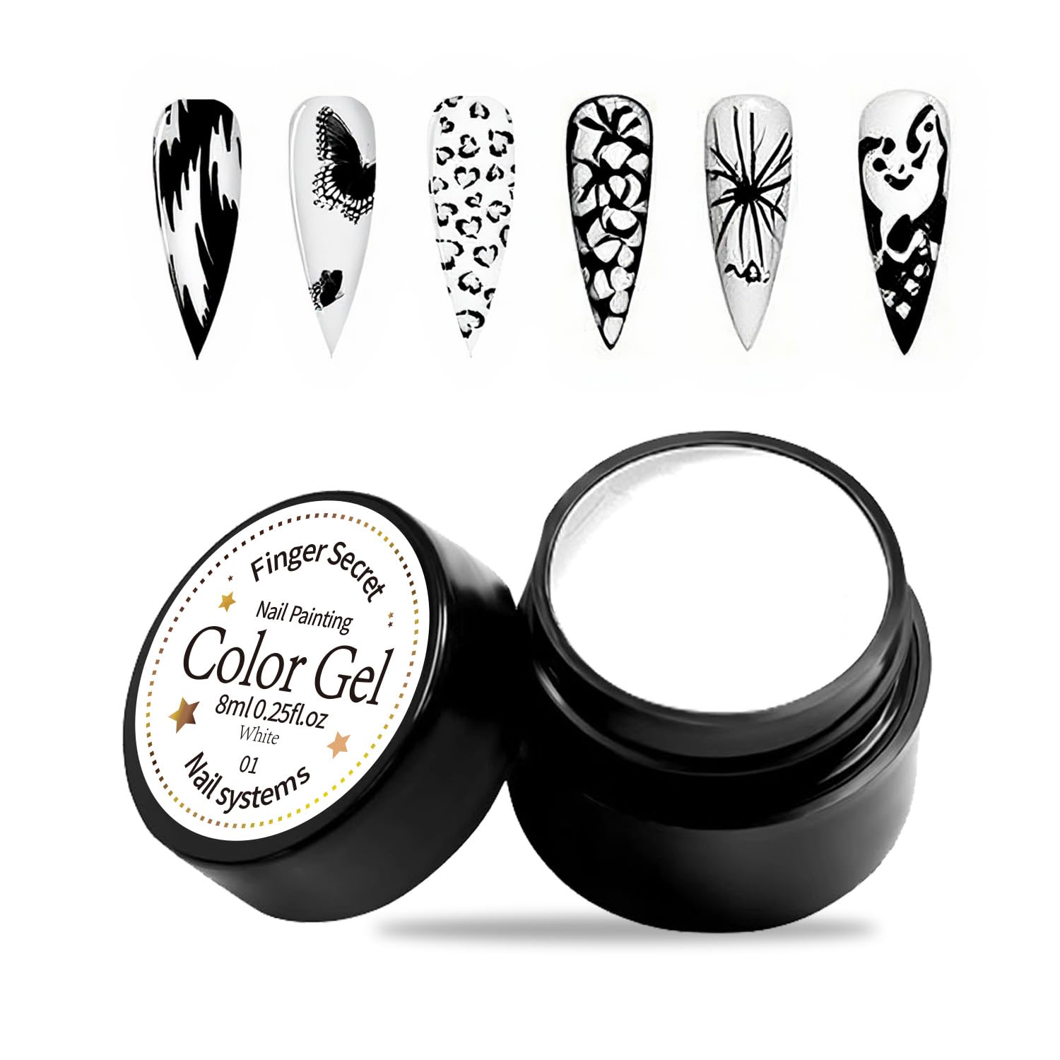 FINGER SECRET Nail Painting Gel Nail Paint for Nail Art Gel Polish For French Tip Tool Design For