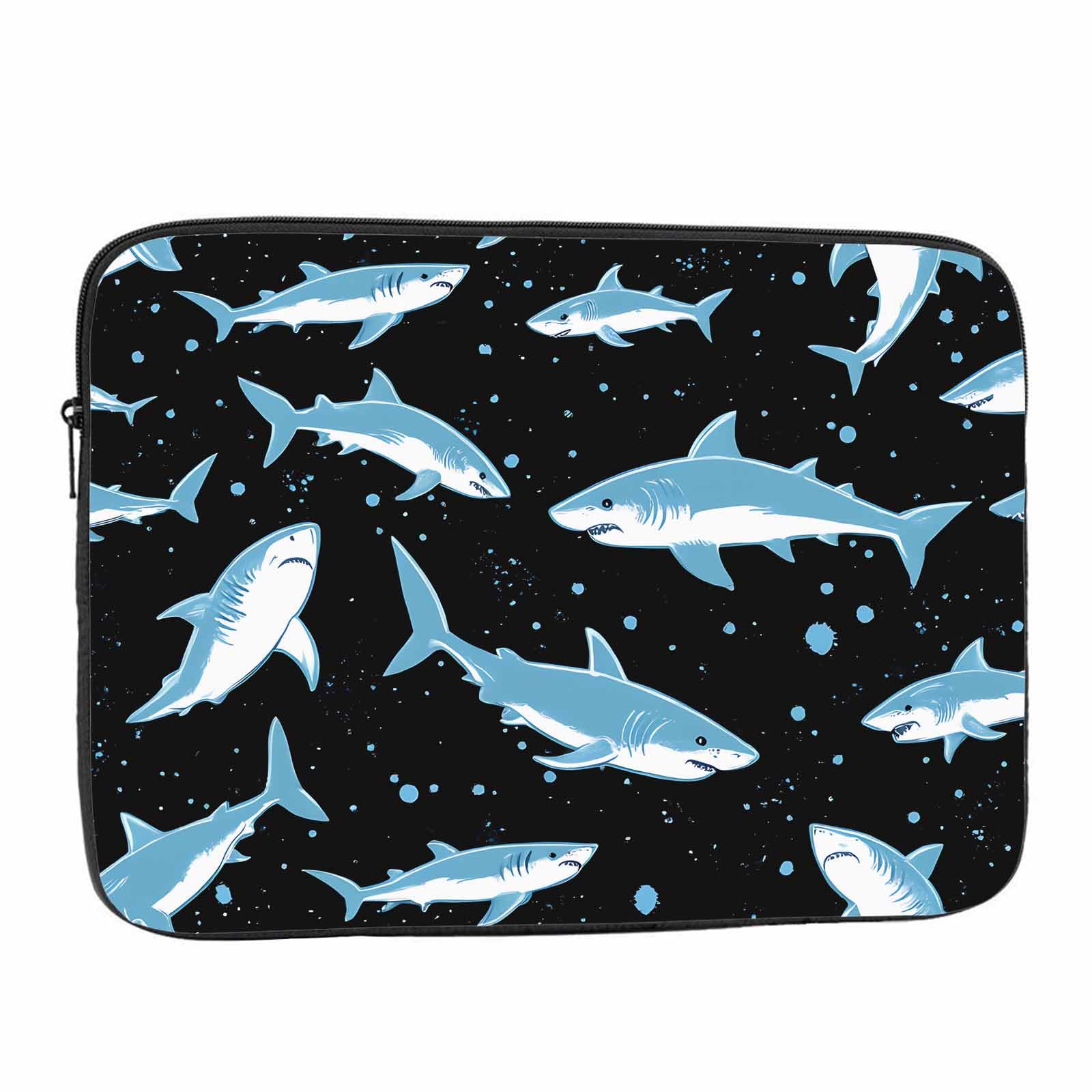 Nicokee Laptop Sleeve Bag 15.4 15.6 Inch,Cartoon Shark Ocean Sea Animal Protective Polyester Computer Cases Laptop Cover Briefcase Bag Tablet Travel