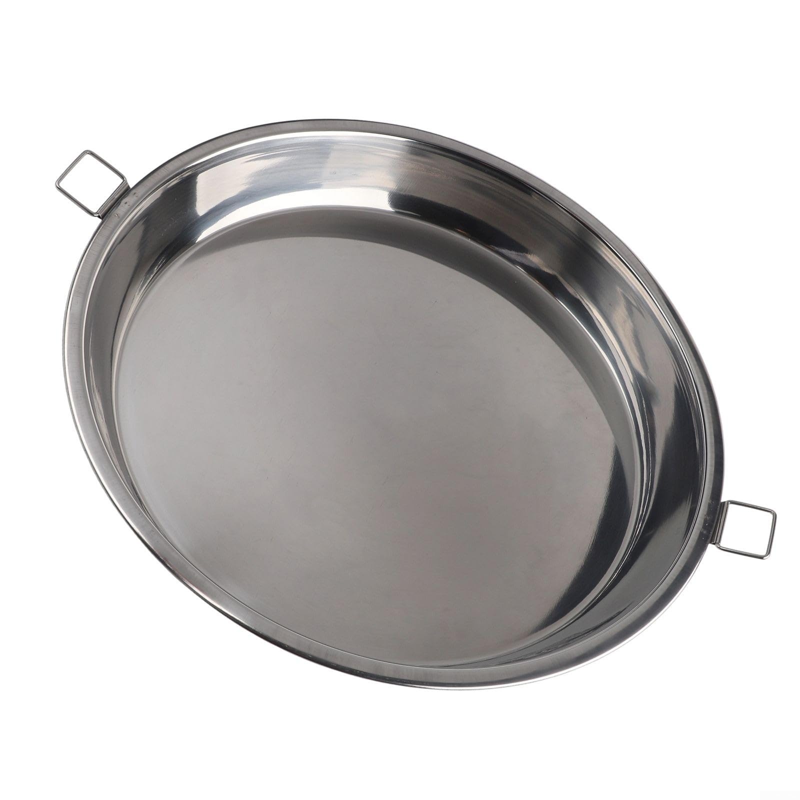 Bandeja de parrilla de acero inoxidable, sartén para pizza con asa para un fácil transporte, horno, barbacoa, hornear, asar, placa rectangular antiadherente perforada (34 cm)