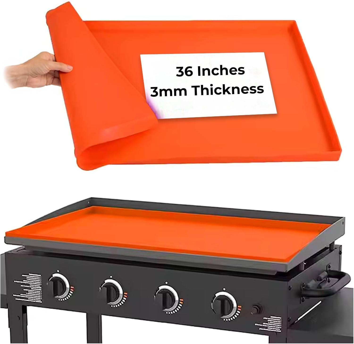 Blackstone Silicone Griddle Mat Cover 36 Inch –3mm Thickness, Full Wrap-Around Food-Grade Protection, Durable Blackstone Silicone Mat 36, Keeps Your Griddle Clean and Rust-Free.