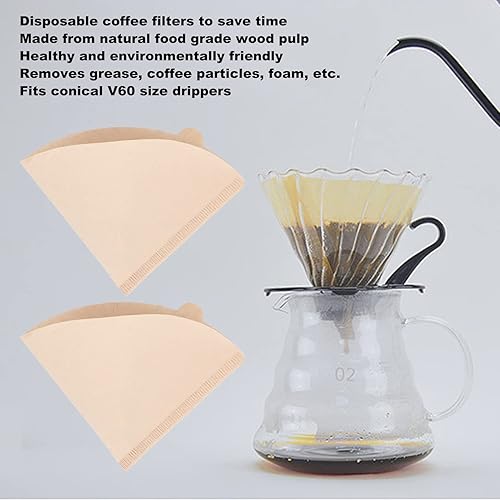 Miniatura 6 de 100 piezas de papel de filtro de café, polvo de café, papeles de pulpa de madera, colador para taza de filtro, olla de mano, goteo, para colgar