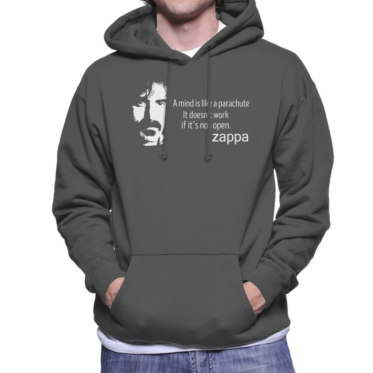 Cloud City 7 Men's Charcoal Frank Zappa Hooded Sweatshirt
