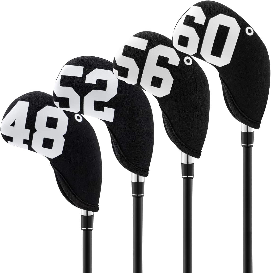 4pcs Golf Wedge Headcovers Set Premium Neoprene One-side Number Printed RH Wedge Club Head Cover 48 52 56 60 Degree