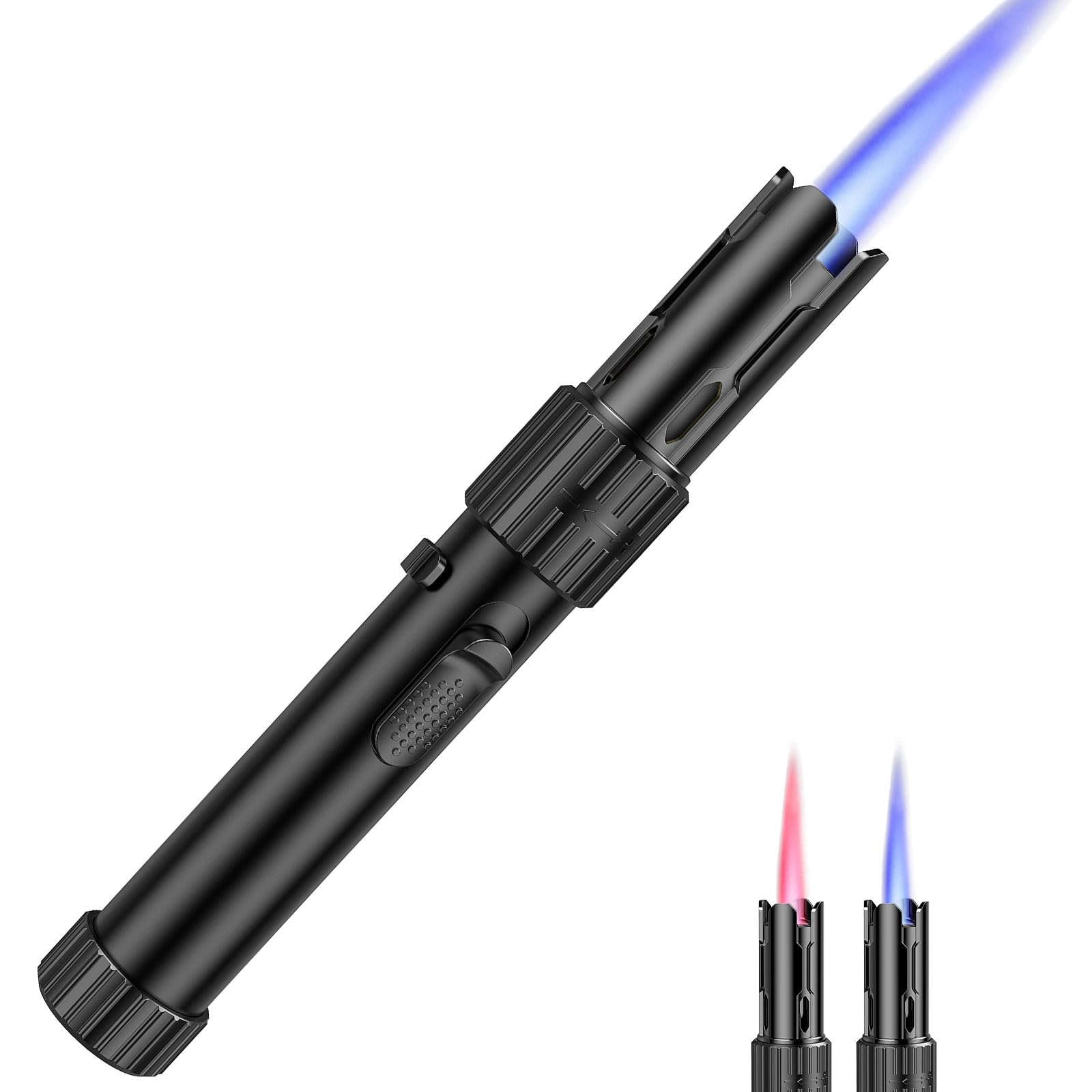 WCX Windproof Butane Torch Lighter Adjustable Jet Flame Lightsaber Lighter Refillable for Grill BBQ Fireplace Camping Soldering Welding