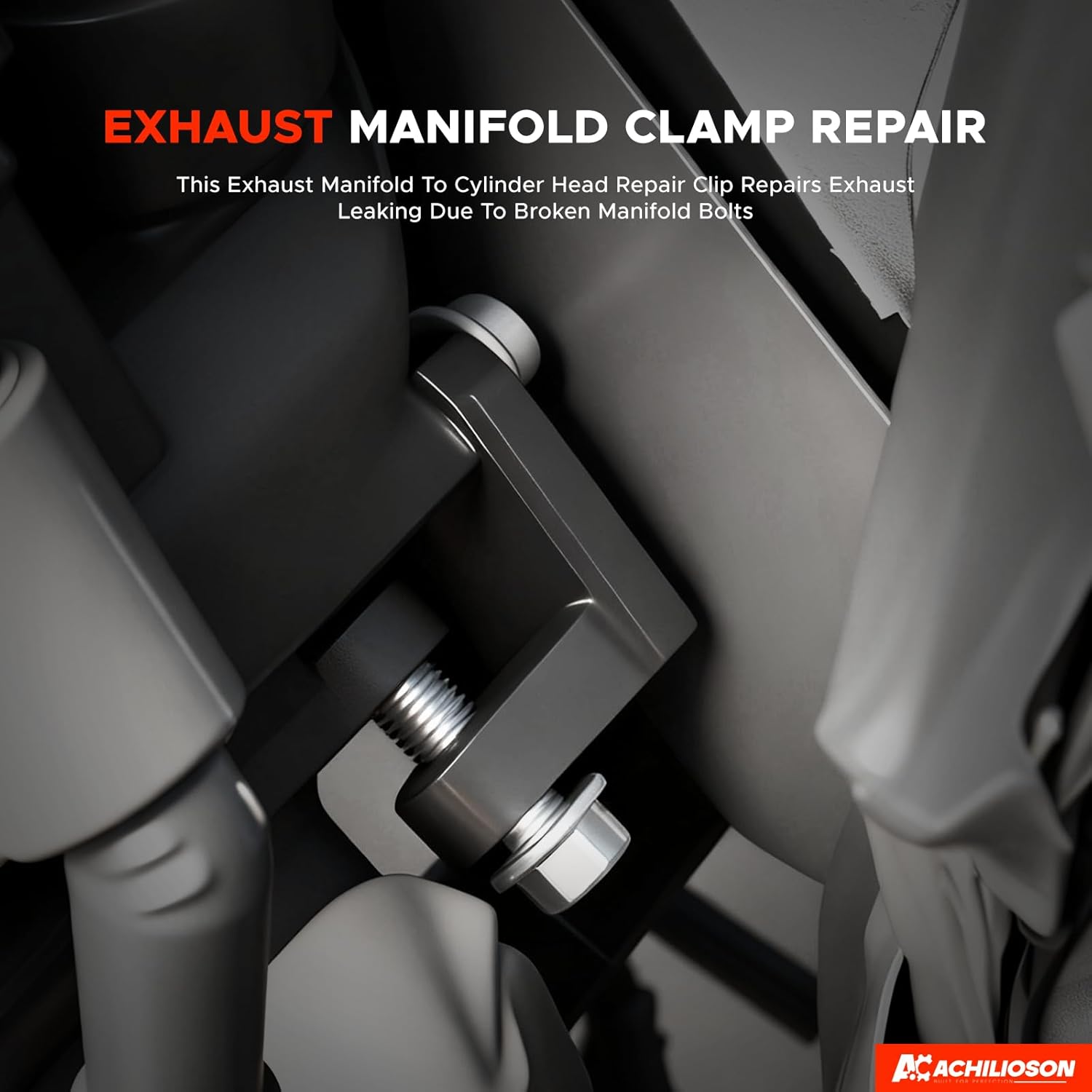 Exhaust Manifold Clamp Repair –Compatible with 4.8L 5.3L 6.0L Engines, Replaces 917-107 & 11518860, Front Right/Rear Left Leak Fix