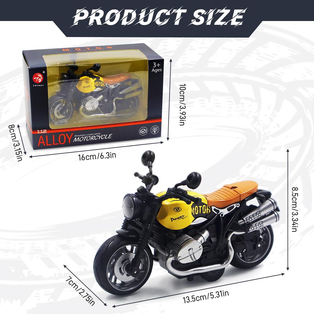 FCXVXCL Kid Motorbike Toys,Pull Back Toy Cars Alloy Motorcycles Toys,Friction Powered Kids Toy Cars Automatic Drive for Boys Kids - Image 2