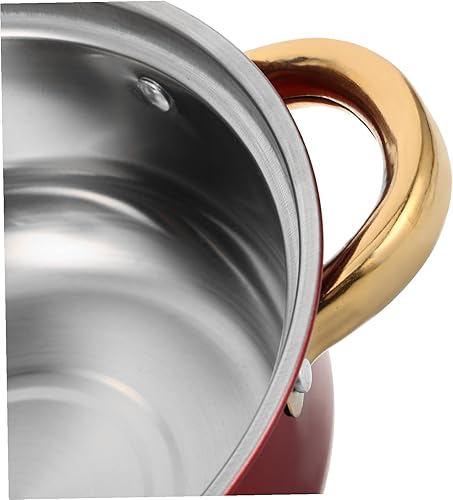 Miniatura 3 de Juego de utensilios de cocina antiadherentes de acero inoxidable con asas resistentes al calor chapadas en oro, ollas y sartenes para una cocina