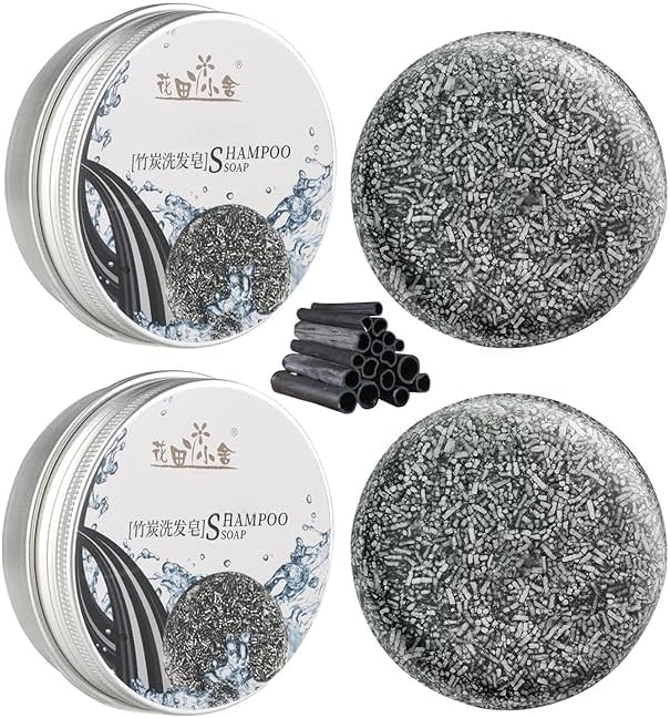 Unisex Gray Hair Reversal and Repair Shampoo Bar for Men and Women - Spartan Black Soap (2pcs)