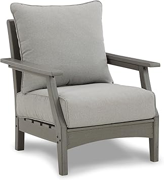 Ashley Outdoor Visola Lounge Chair, 2 Count, Gray