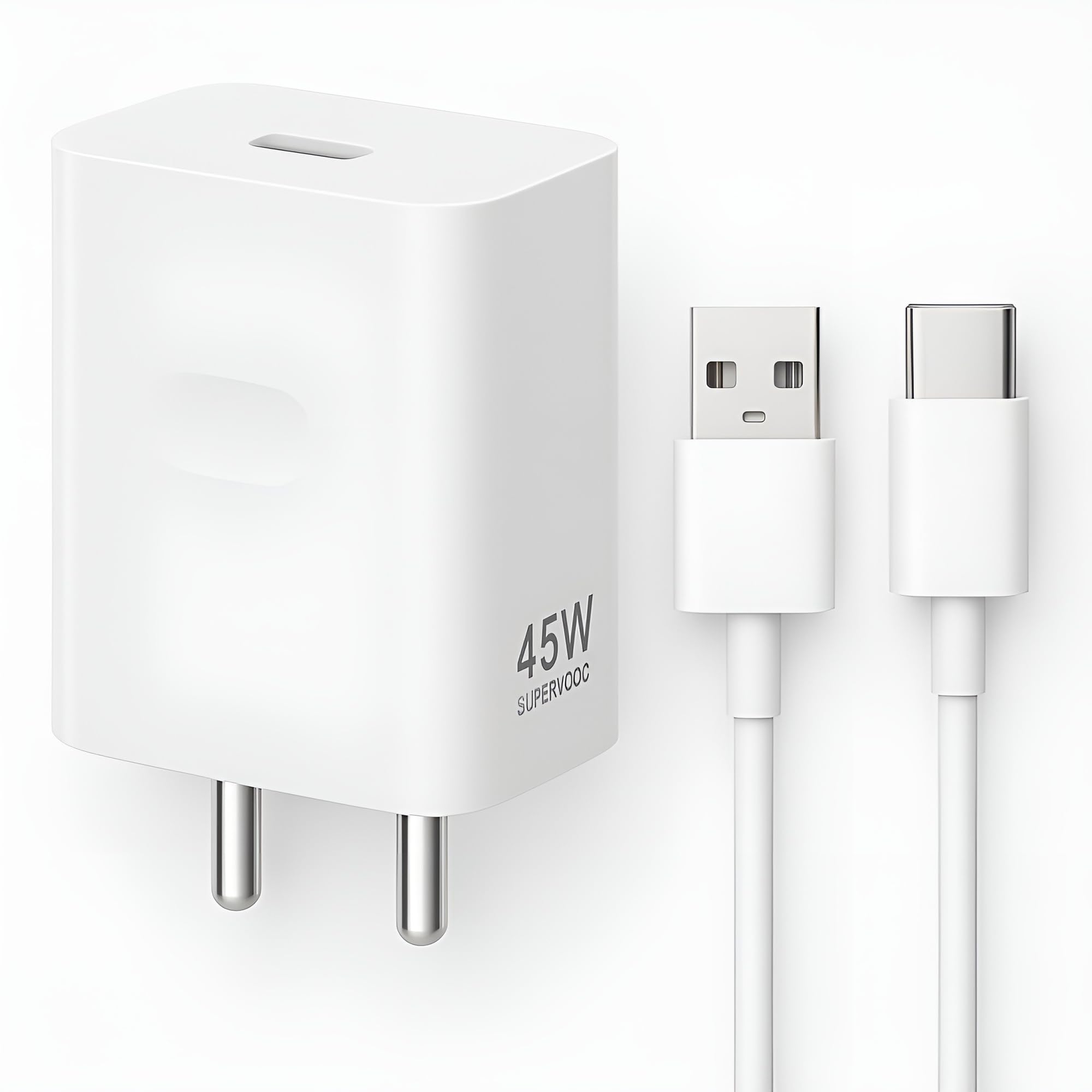 45W SuperVOOC Fast Charger Adapter with USB to C Cable Compatible with realme GT Neo 3, GT 2 Pro, GT Neo 2, X50 Pro, X7 Pro, 9 Pro+, 10 Pro+, 11 Pro, 11 Pro+ (45W Adapter & Cable), White-image-22