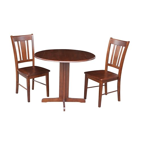 International Concepts Dual Drop Leaf Table with 2-San Remo Chairs,