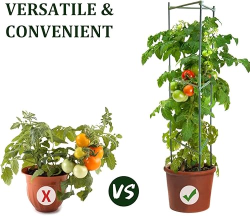 Miniatura 4 de 48 brazos de estaca para jaula de tomate, conectores de enrejado expandibles de 11.8 pulgadas, conectores de estacas de jardín de 0.433 in de