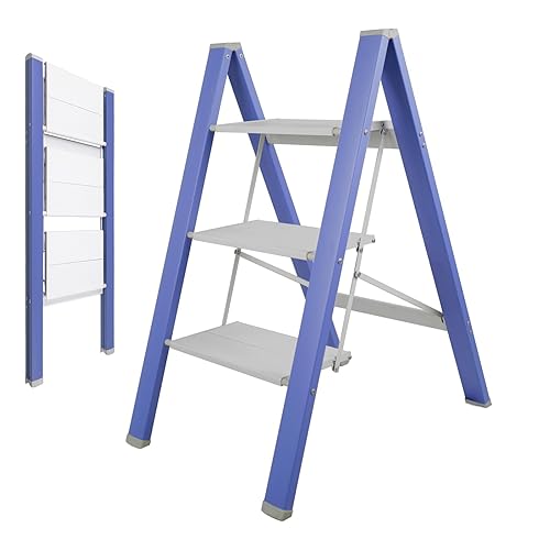 3 Step Aluminum Lightweight with Anti-Slip Wide Pedal, Folding Step