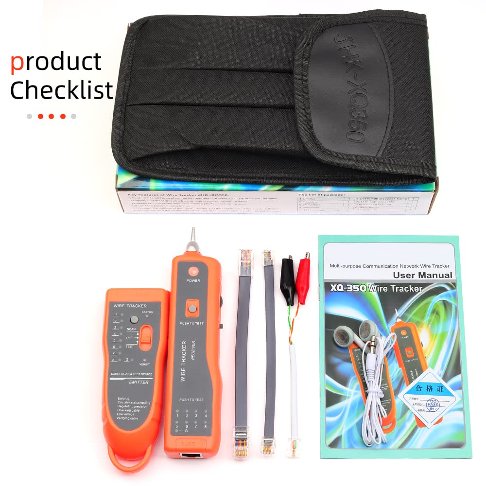 Tracker kabli Ethernet LAN, wielofunkcyjny tester kabli do CAT5 CAT6 RJ45 RJ11 z klejeniem do konserwacji sieci, połączenie linii telefonicznej, słuchawki do klejenia kabli