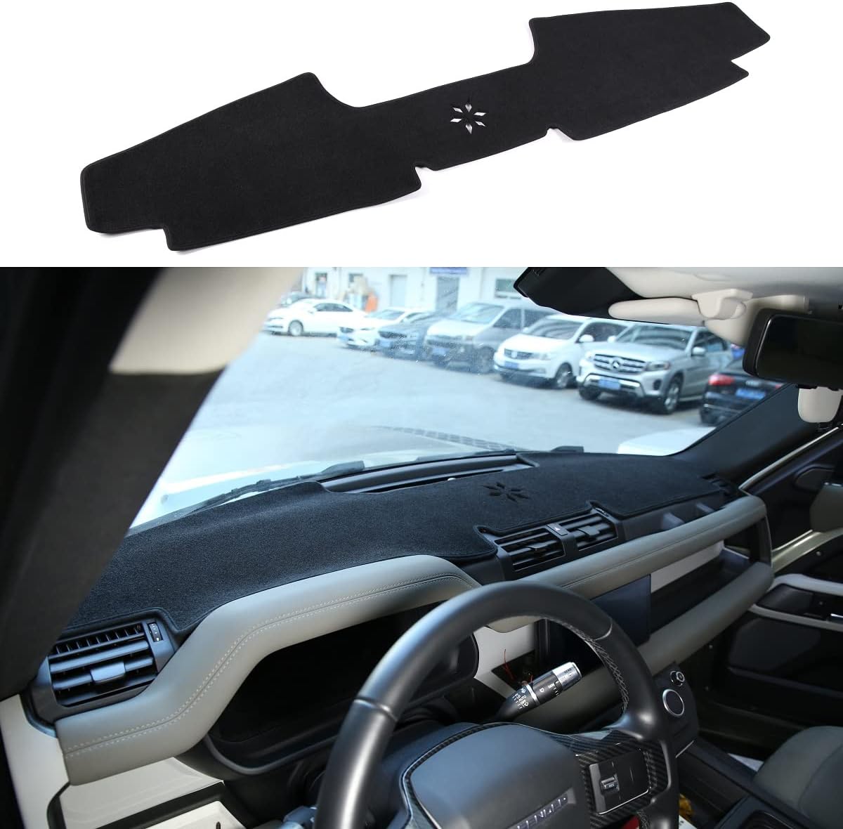 TINKI Dash Cover Custom Fit for 2020 2021 2022 2023 Land Rover Defender, Dashboard Mat Pad (20-23) (Black)