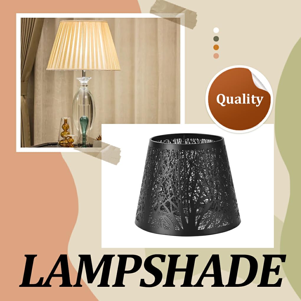 Couvercle d'abat-jour Durable, Installation facile et effet de lumière douce, abat-jour en métal élégant pour la décoration de la maison, écologique, noir