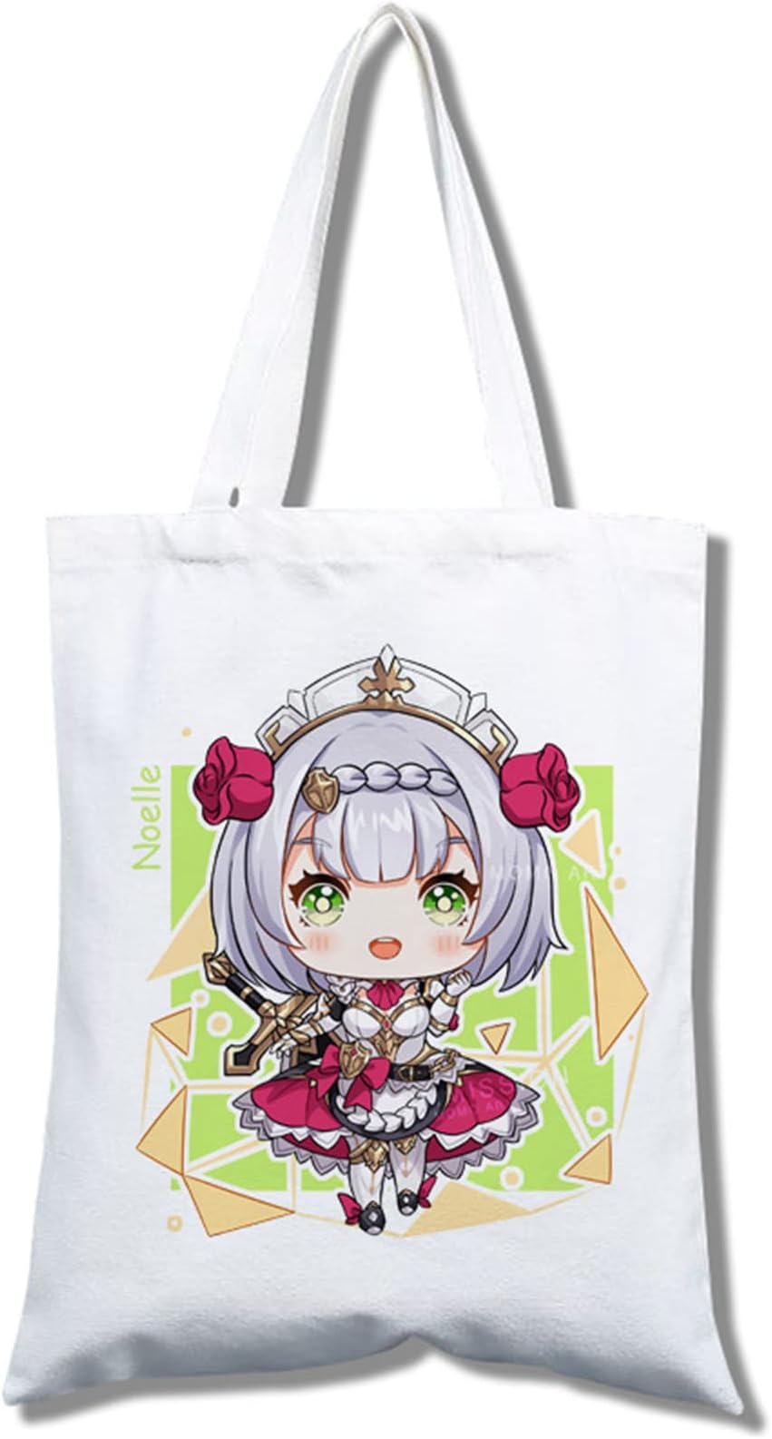 kewingGenshin Impact Noelle Tote Canvas Bag for Women Girls Casual Daily School Large Capacity Shoulder Bag Cosplay Handbag for Anime Fans Gift